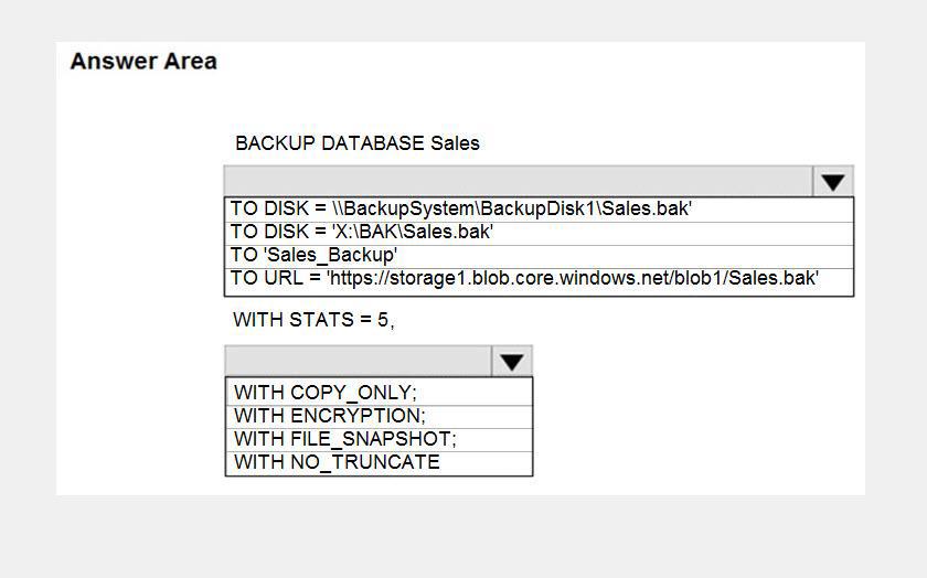 Microsoft DP-300 image Question 42 89970 10022024015907000