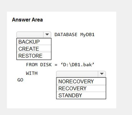 Microsoft DP-300 image Question 46 89974 10022024015907000