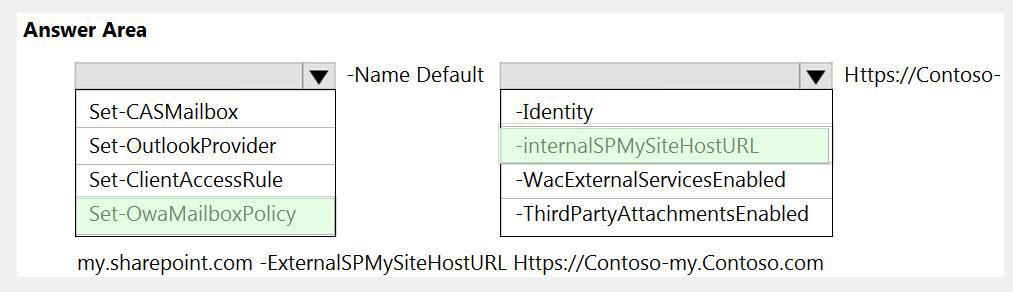 Microsoft MS-203 image answer Question 50 104383 10052024010521000