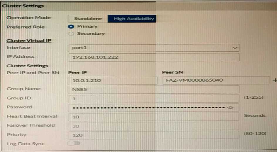 Fortinet NSE5_FAZ-7.2 image Question 97 26384 09182024190052000000