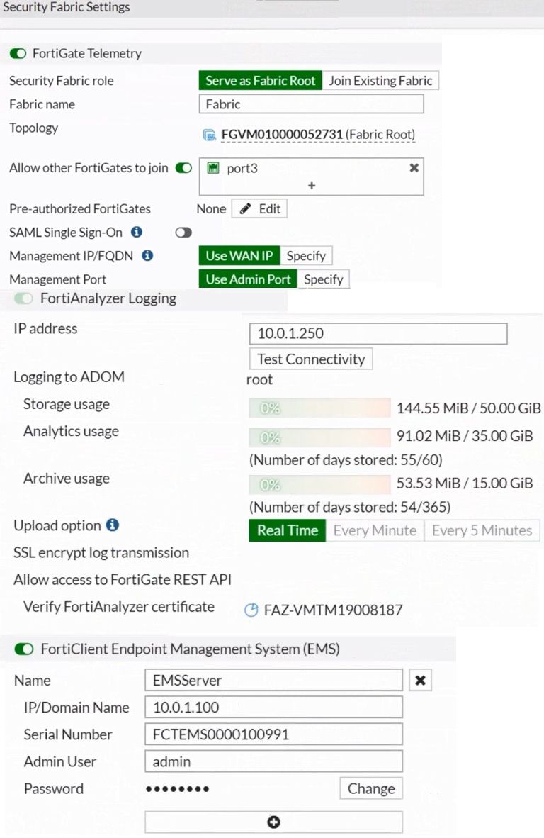 Fortinet NSE5_FCT-7.0 image Question 34 26458 09182024190412000000