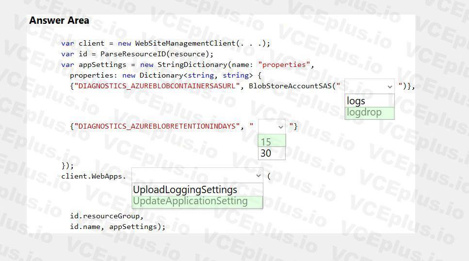 Microsoft AZ-204 image answer Question 28 86307 10022024015001000