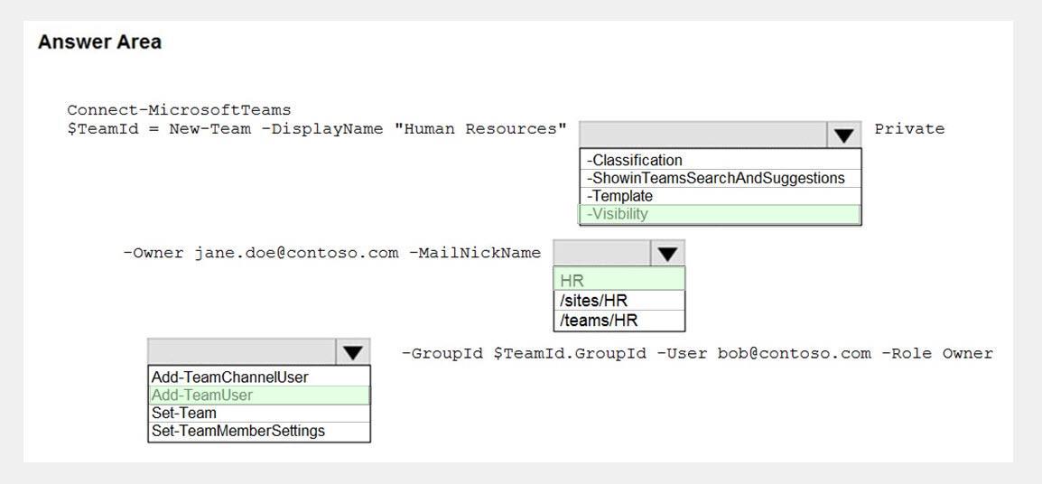 Microsoft MS-700 image answer Question 65 104824 10052024010552000
