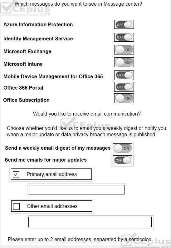 Microsoft MS-900 image Question 74 105395 10052024010627000