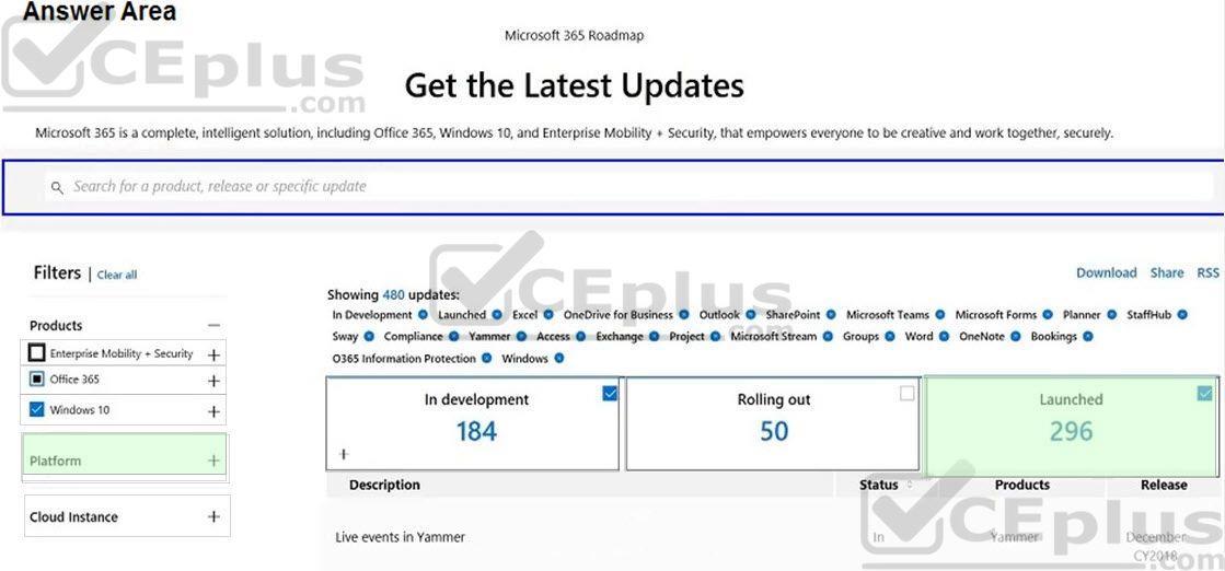 Microsoft MS-900 image answer Question 78 105399 10052024010627000