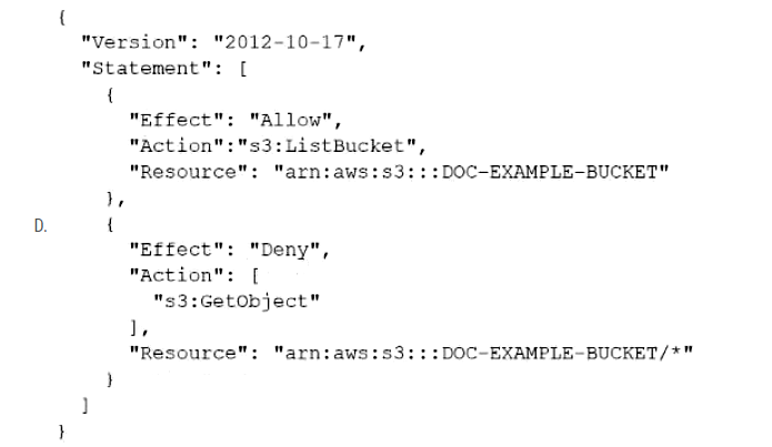 Amazon DVA-C02 image Question 237 120807 10232024000527000000