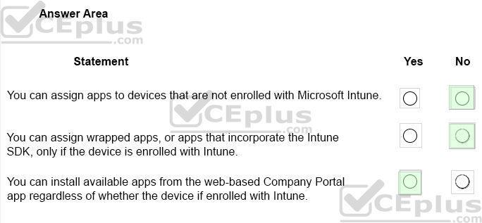 Microsoft MS-900 image answer Question 61 105382 10052024010627000