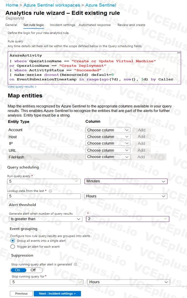 Microsoft SC-200 image Question 25 107878 10052024010847000000