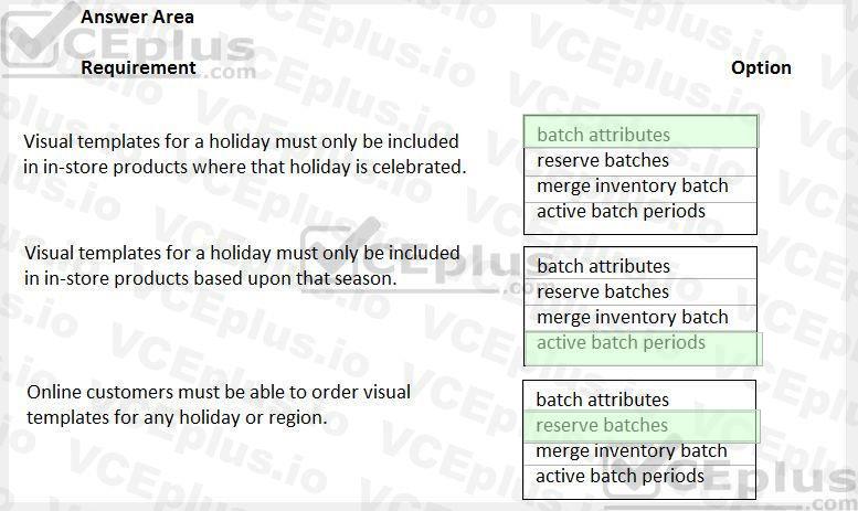 Microsoft MB-320 image answer Question 31 101911 10052024010019000