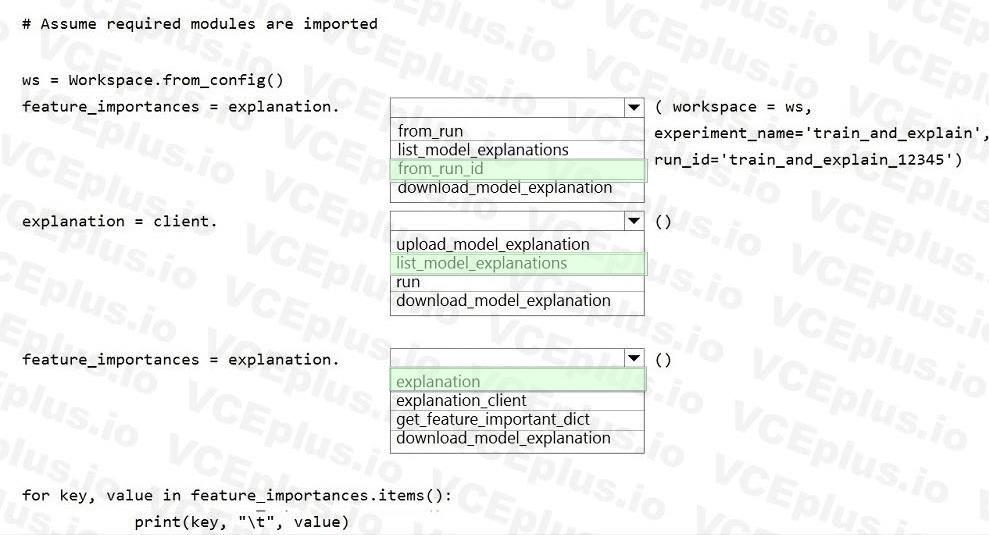 Microsoft DP-100 image answer Question 46 146852 05072025011644000