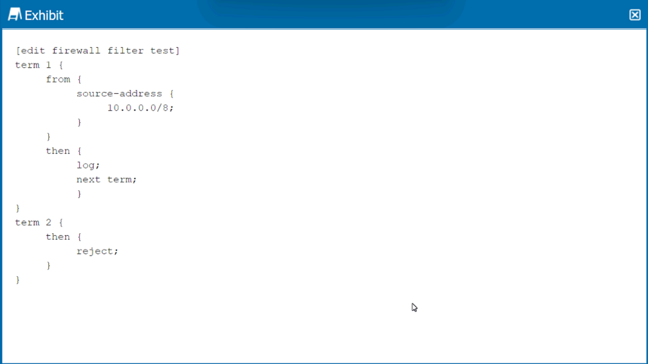 Juniper JN0-105 image Question 5 49917 09182024210933000000