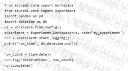 Microsoft DP-100 image Question 287 63882177403098661726963