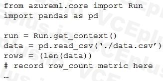 Microsoft DP-100 image Question 67 63882177402223688339178