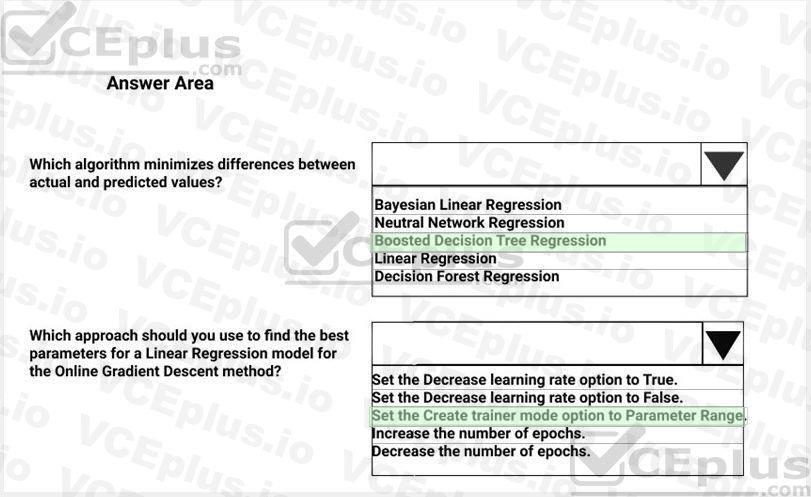 Microsoft DP-100 image answer Question 49 146855 05072025011644000