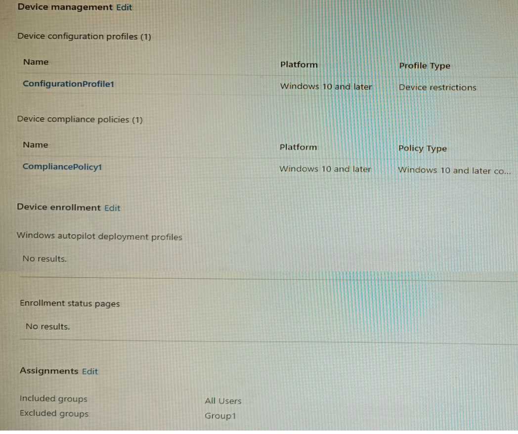 Microsoft MD-102 image Question 121 103747 10052024010410000000