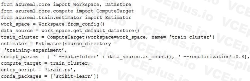 Microsoft DP-100 image Question 124 63882177402489351994906