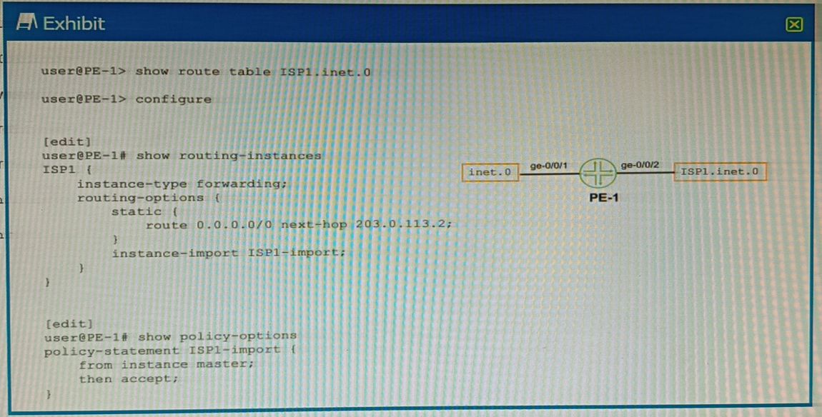 Juniper JN0-351 image Question 4 50600 09182024211207000000