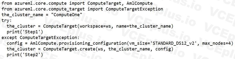 Microsoft DP-100 image Question 44 63882177401973696699810
