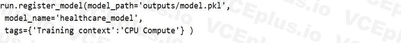 Microsoft DP-100 image Question 145 63882177402598676748228