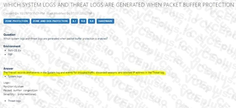 Palo Alto Networks PCNSE image Question 84 explanation 54321 09232024001219000000
