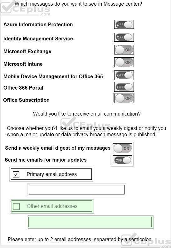 Microsoft MS-900 image answer Question 74 105395 10052024010627000