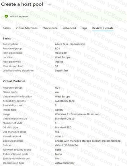Microsoft AZ-140 image Question 58 90930 10022024021020000000
