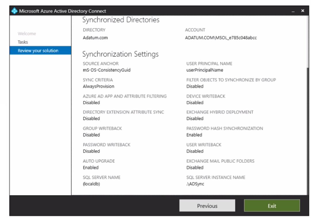 Microsoft MS-102 image Question 282 104218 10052024010458000000